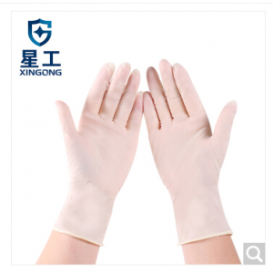 星工（XINGGONG）一次性手套乳胶耐油耐用加厚厨房家务洗碗防护乳胶手套100只/盒L