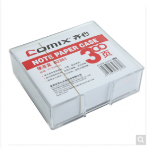 齐心 B2361 简便易取便签盒（配纸107*96mm） 透明 单位：盒